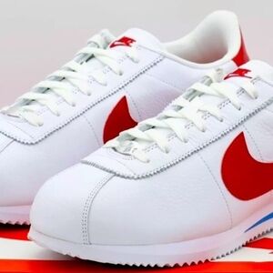 Nike Classic White and Red Sneakers **Forrest Gump Sneakers